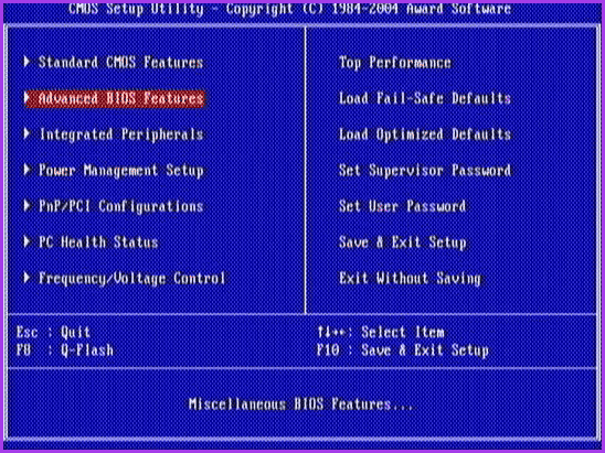 Настройки загрузки в AWARD BIOS Настройки загрузки в AWARD BIOS