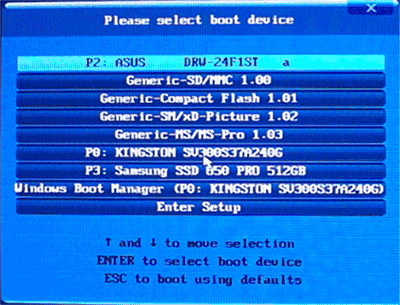 Boot Menu на материнской плате Gigabyte
