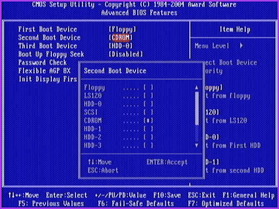 Выбор загрузочного носителя Загрузка с USB флешки в AWARD BIOS
