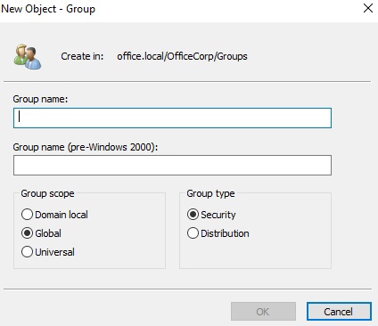 Как управлять группами в AD. Часть 1: Создание и удаление групп.