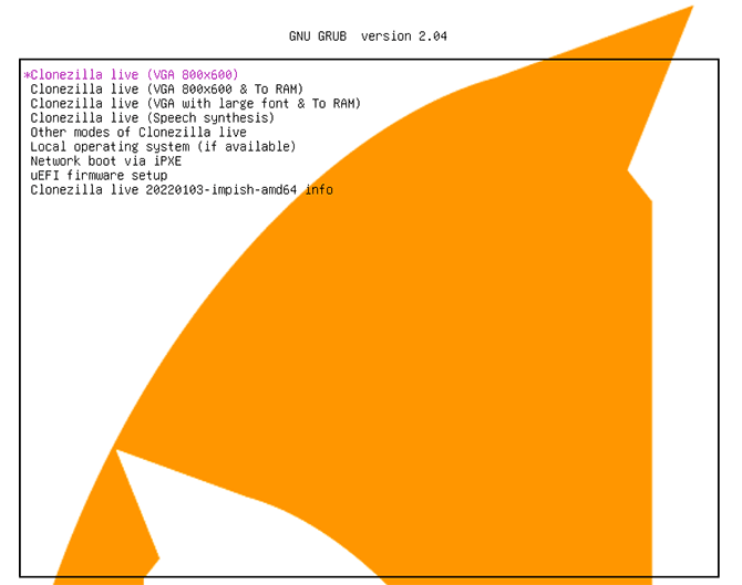 Запуск Clonezilla Live