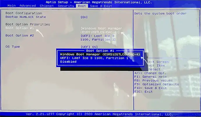 Выбор устройства загрузки в БИОС или UEFI