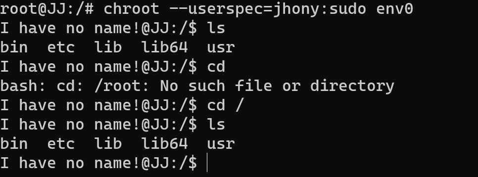 Запуск окружения от пользователя